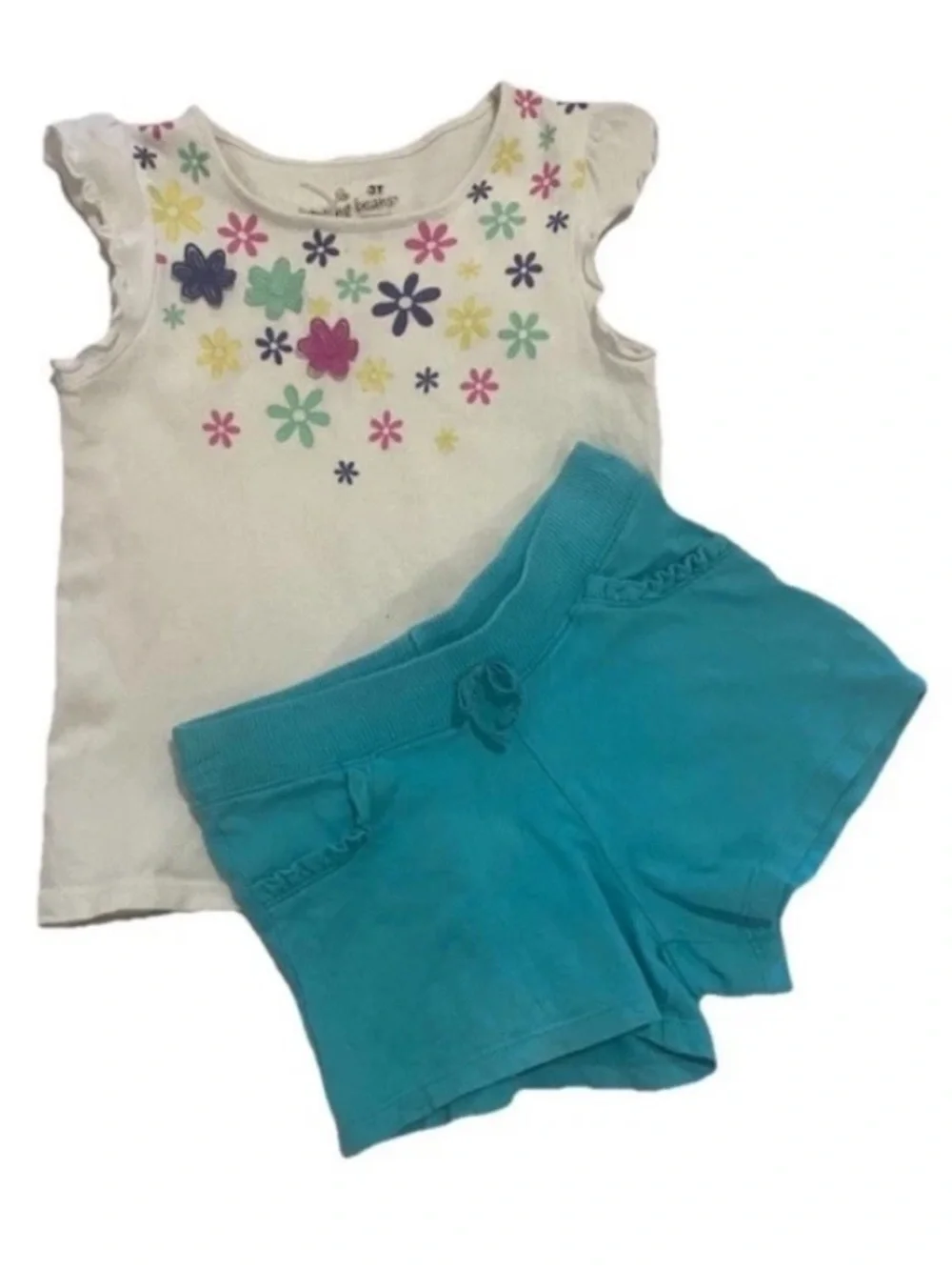 Baby Gap & Jumping Beans Girls Size 3t Floral Summer Short Sleeve Shorts Skirt